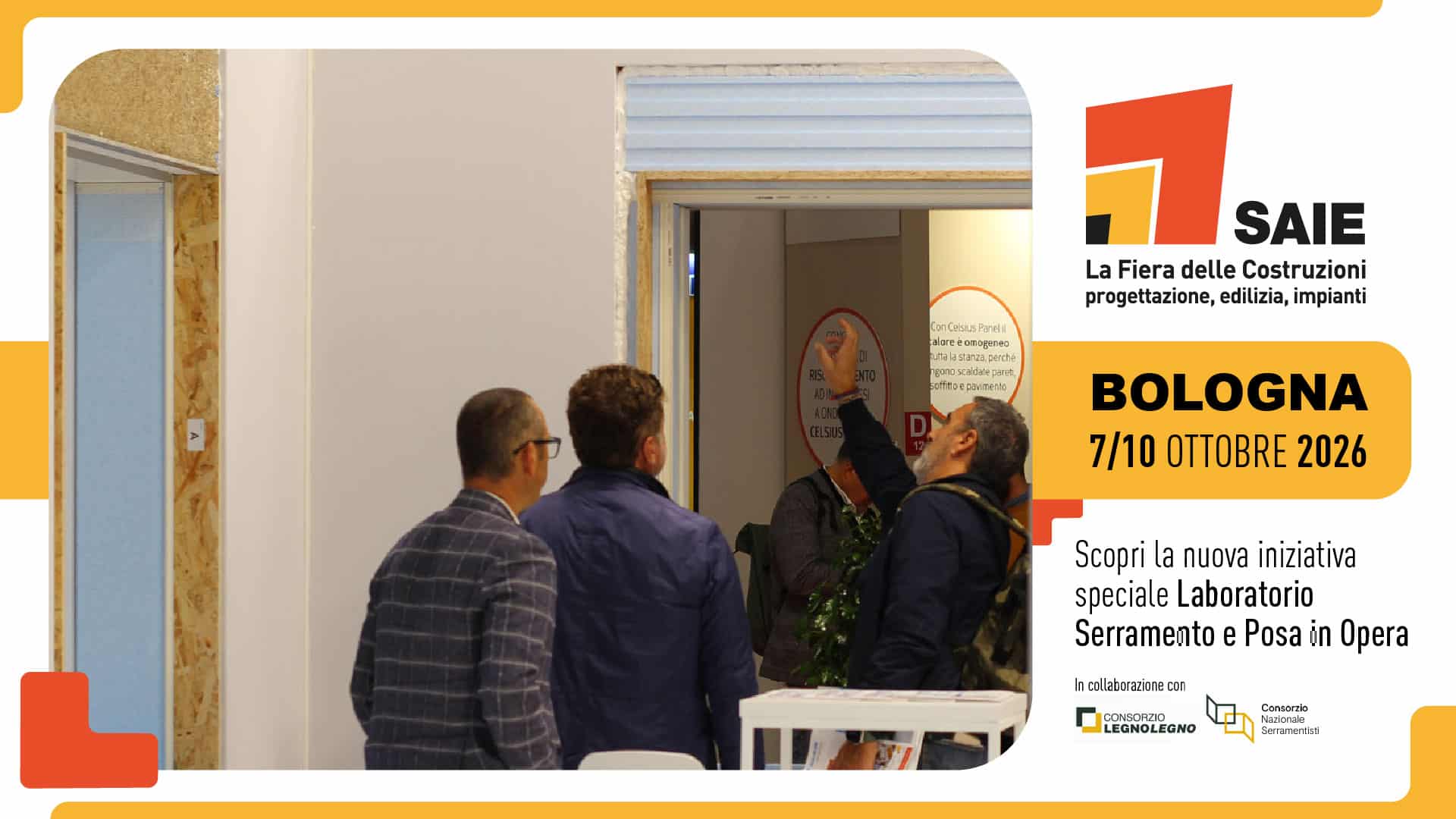 SAIE 2026: Consorzio LegnoLegno realizza il Laboratorio Serramento e Posa in Opera